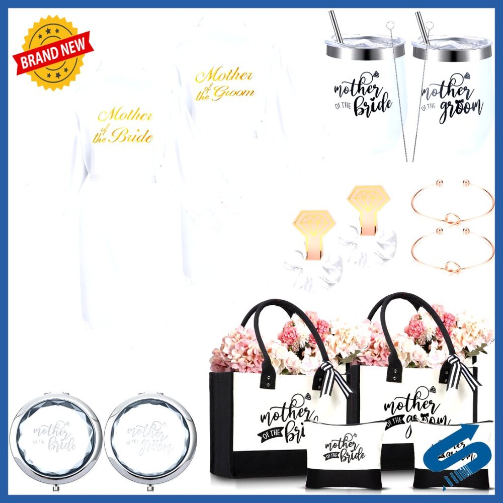 Satin Robe Tote Bag Set Elegant Wedding Gift For Mother Of Bride Groom